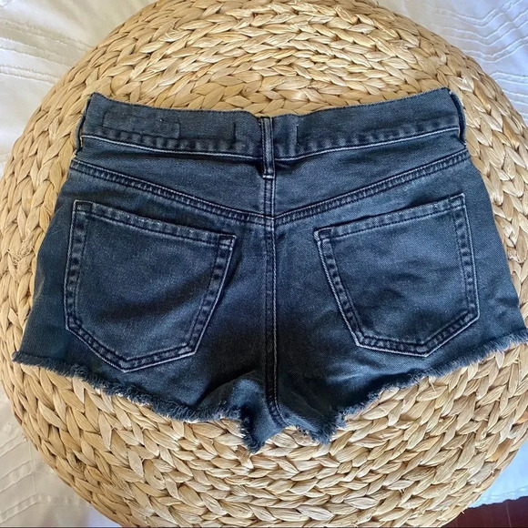 Bullhead Denim Co Distressed Black High Rise Mini Jean Short - Picture 6 of 8